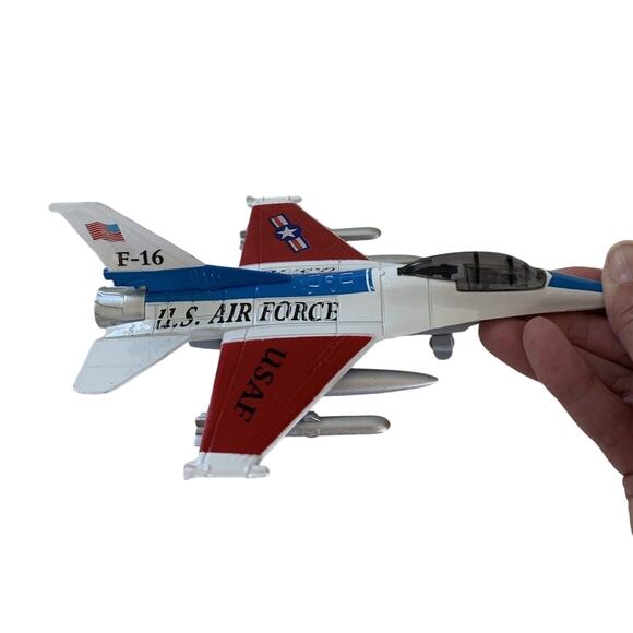 Set of 3 Planes Die-cast Metal U.S. Air Force F-16 Airplanes (2) + Blackbird - Picture 7 of 16